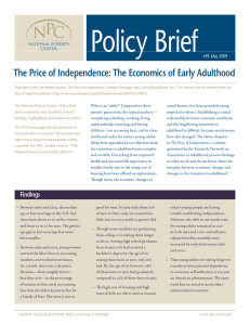 Policy Brief The Price of Independence: The Economics of Early Adulthood