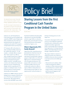 Policy Brief Sharing Lessons from the First Conditional Cash Transfer #22, September 2010
