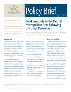 Policy Brief Food Insecurity in the Detroit Metropolitan Area Following #39, January 2014
