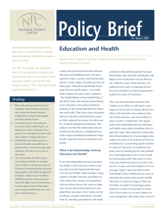 Policy Brief Education and Health #9, March 2007