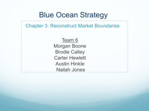 Blue Ocean Strategy Chapter 3: Reconstruct Market Boundaries Team 6 Morgan Boone