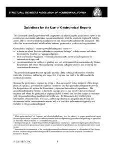 Guidelines for the Use of Geotechnical Reports