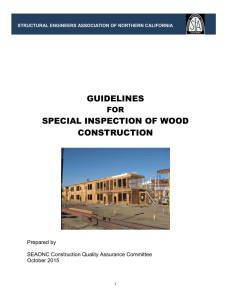 GUIDELINES SPECIAL INSPECTION OF WOOD CONSTRUCTION FOR