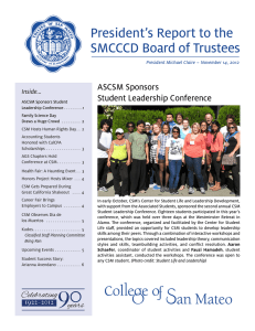 President’s Report to the SMCCCD Board of Trustees  ASCSM Sponsors