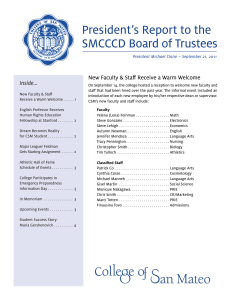 President’s Report to the SMCCCD Board of Trustees 1