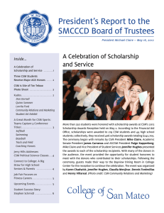 President’s Report to the SMCCCD Board of Trustees A Celebration of Scholarship
