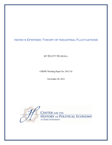 Hayek’s Epistemic Theory of Industrial Fluctuations by Scott Scheall
