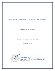 JAMES TOBIN AND MODERN MONETARY THEORY by Robert W. Dimand