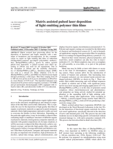 Matrix assisted pulsed laser deposition of light emitting polymer thin films