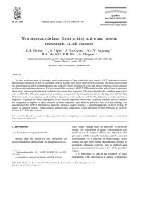 New approach to laser direct writing active and passive D.B. Chrisey