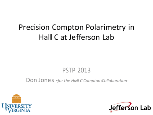 Precision Compton Polarimetry in Hall C at Jefferson Lab PSTP 2013