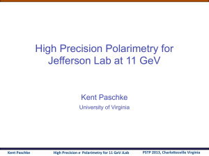 High Precision Polarimetry for Jefferson Lab at 11 GeV Kent Paschke
