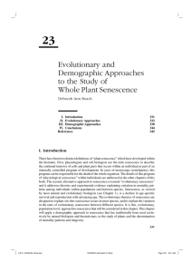 23 Evolutionary and Demographic Approaches to the Study of