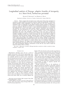 Longitudinal analysis of Plantago: adaptive benefits of iteroparity