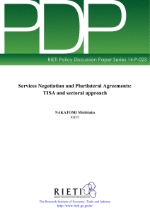 PDP Services Negotiation and Plurilateral Agreements: TISA and sectoral approach