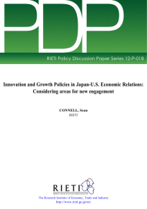 PDP Innovation and Growth Policies in Japan-U.S. Economic Relations: