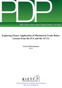 PDP Exploring Future Application of Plurilateral Trade Rules: