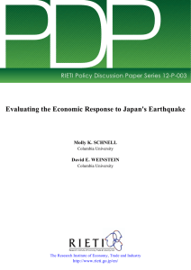 PDP Evaluating the Economic Response to Japan's Earthquake Molly K. SCHNELL