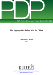 PDP The Appropriate Policy Mix for China THORBECKE, Willem