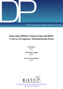 DP Dissecting Offshore Outsourcing and R&amp;D: A Survey of Japanese Manufacturing Firms