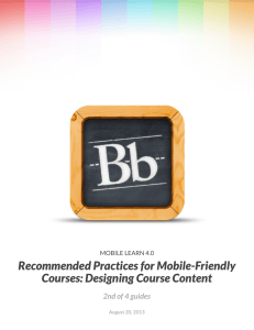 Recommended Practices for Mobile-Friendly Courses: Designing Course Content 2nd of 4 guides