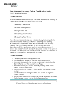 Teaching and Learning Online Certification Series Part 1: Building Courses