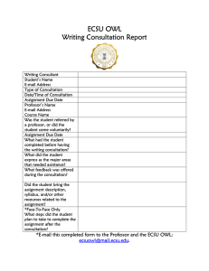 ECSU OWL Writing Consultation Report