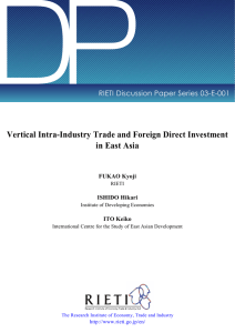 DP Vertical Intra-Industry Trade and Foreign Direct Investment in East Asia