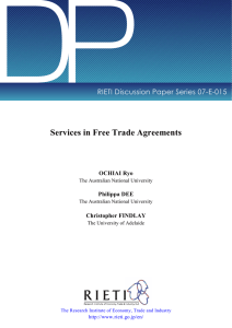 DP Services in Free Trade Agreements RIETI Discussion Paper Series 07-E-015 OCHIAI Ryo
