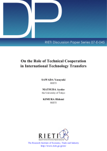 DP On the Role of Technical Cooperation in International Technology Transfers