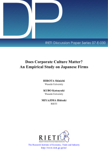 DP Does Corporate Culture Matter? An Empirical Study on Japanese Firms
