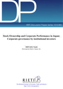 DP Stock Ownership and Corporate Performance in Japan: