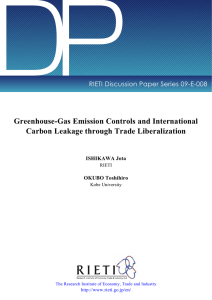 DP Greenhouse-Gas Emission Controls and International Carbon Leakage through Trade Liberalization