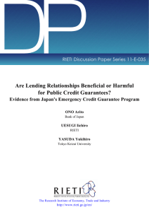 DP Are Lending Relationships Beneficial or Harmful for Public Credit Guarantees?