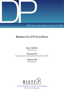 DP Business Use of FTAs in Korea RIETI Discussion Paper Series 10-E-038