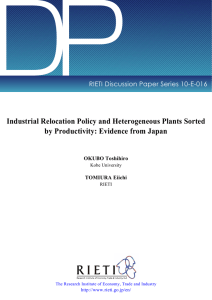 DP Industrial Relocation Policy and Heterogeneous Plants Sorted