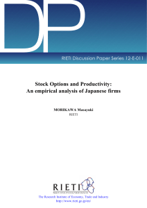 DP Stock Options and Productivity: An empirical analysis of Japanese firms