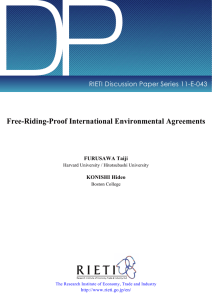 DP Free-Riding-Proof International Environmental Agreements RIETI Discussion Paper Series 11-E-043 FURUSAWA Taiji