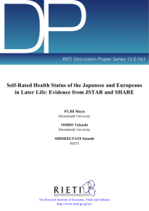 DP Self-Rated Health Status of the Japanese and Europeans