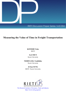 DP Measuring the Value of Time in Freight Transportation KONISHI Yoko