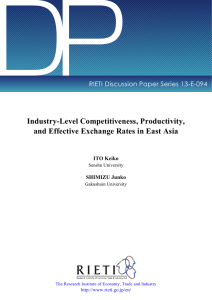 DP Industry-Level Competitiveness, Productivity, and Effective Exchange Rates in East Asia