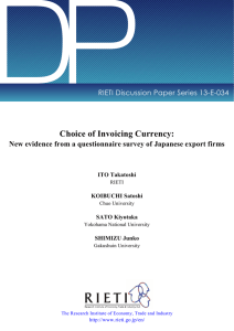 DP Choice of Invoicing Currency: RIETI Discussion Paper Series 13-E-034