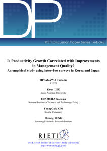 DP Is Productivity Growth Correlated with Improvements in Management Quality?