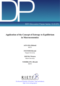 DP Application of the Concept of Entropy to Equilibrium in Macroeconomics