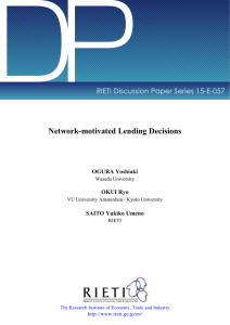 DP Network-motivated Lending Decisions RIETI Discussion Paper Series 15-E-057 OGURA Yoshiaki