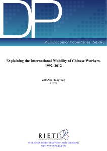 DP Explaining the International Mobility of Chinese Workers, 1992-2012