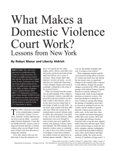 What Makes a Domestic Violence Court Work? Lessons from New York