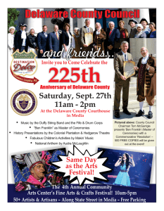 225th and friends... Delaware County Council Saturday, Sept. 27th