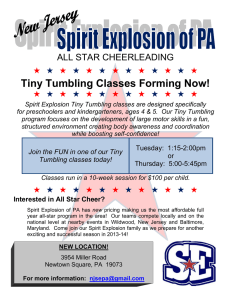Tiny Tumbling Classes Forming Now! ALL STAR CHEERLEADING  