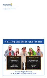 Calling All Kids and Teens Teens Classes Kids Classes